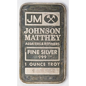 SOLD Johnson Matthey JM Sooter Studios 1oz .999 Fine Silver Bar - 1st Style