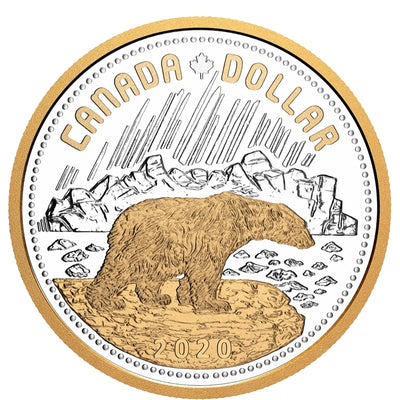 Canada 2020 $1 Renewed Silver Dollar 140th Anniversary of the Arctic Territories .9999 Fine Silver Coin (cracked capsule)