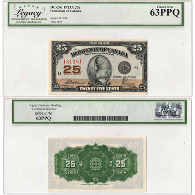 SOLD 25 Cents 1923 Dominion of Canada Shinplaster Note DC-24c - Legacy UNC-63 PPQ