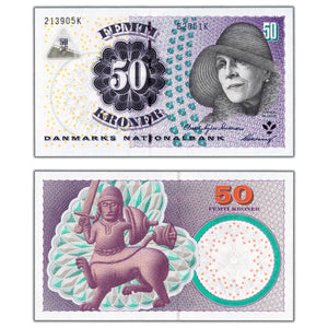 SOLD Denmark 2005 50 Fifty Kroner Note P #60b - Choice Uncirculated