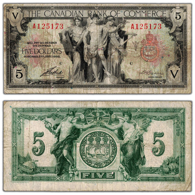 $5 1935 Canadian Bank of Commerce Canada Chartered Note #75-18-02 - Fine