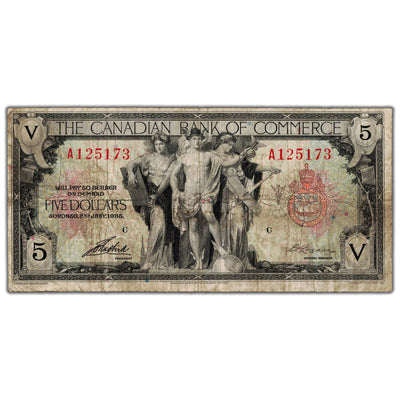 $5 1935 Canadian Bank of Commerce Canada Chartered Note #75-18-02 - Fine