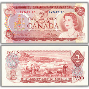 SOLD $2 1974 Bank of Canada Note Lawson-Bouey RD Prefix BC-47a - Choice UNC