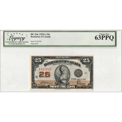 SOLD 25 Cents 1923 Dominion of Canada Shinplaster Note DC-24c - Legacy UNC-63 PPQ