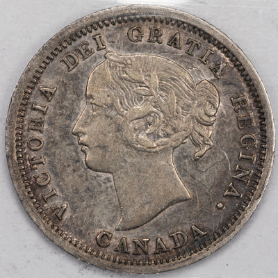 SOLD Canada 1858 Large Date 5 Cents Silver Coin - ICCS VF-30