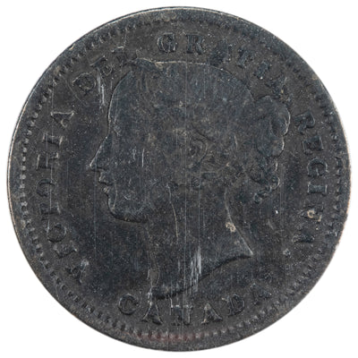 Canada 1871-H 10 Cents Dime Silver Coin - ICCS F-12