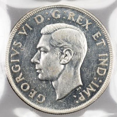 SOLD Canada 1947 Pointed 7 $1 Silver Dollar Coin - ICCS MS-62