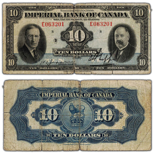 SOLD $10 1935 Imperial Bank of Canada Chartered Note #375-24-04 - Tears