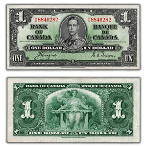 SOLD $1 1937 Bank of Canada Note Coyne-Towers R/M Prefix BC-21d - EF