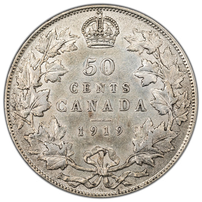 SOLD Canada 1919 50 Cents Half Dollar Silver Coin - VF-30