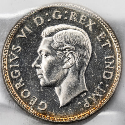 SOLD Canada 1946 25 Cents Quarter Silver Coin - ICCS MS-63