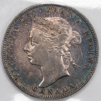 SOLD Canada 1888 25 Cents Quarter Silver Coin - ICCS VF-20