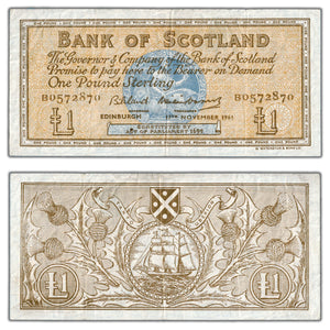Scotland 1961 1 One Pound Note SC #107a - VF