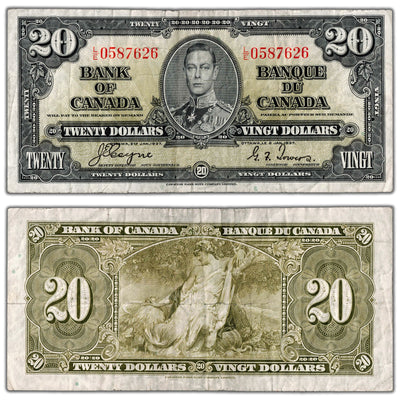 $20 1937 Bank of Canada Note Coyne-Towers L/E Prefix BC-25c - Fine