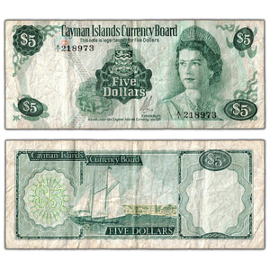 SOLD Cayman Islands 1971 $5 Five Dollars Note P #2a - Circulated