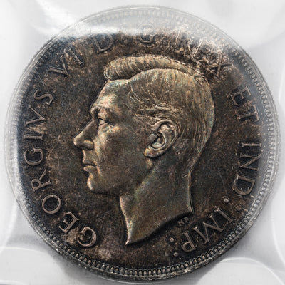 SOLD Canada 1947 Pointed 7 $1 Silver Dollar Coin - ICCS MS-63