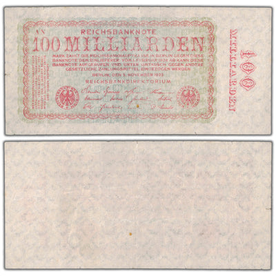 SOLD Germany Berlin 1923 100 Billion Mark Note - Minor Tears