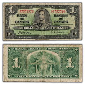 SOLD $1 1937 Bank of Canada Note Gordon-Towers A/L Prefix BC-21c - VG+