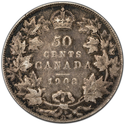 SOLD Canada 1903-H 50 Cents Half Dollar Silver Coin - F-15