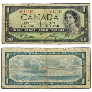 SOLD $1 1954 Bank of Canada Note Devil Face J/A Prefix BC-29b - Filler