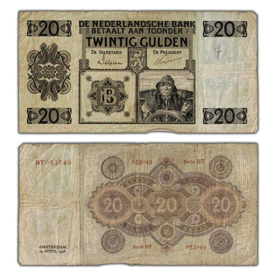 SOLD Netherlands 1926 20 Twenty Gulden Note P #44 - Minor Writing