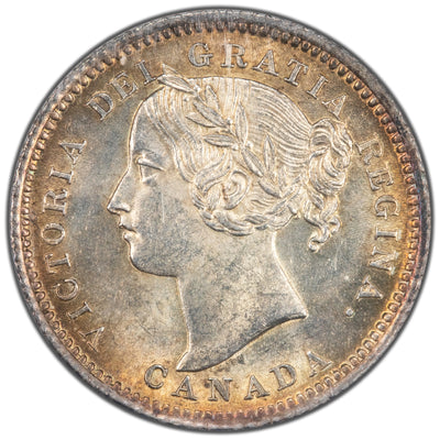 Canada 1900 10 Cents Dime Silver Coin - ICCS MS-64