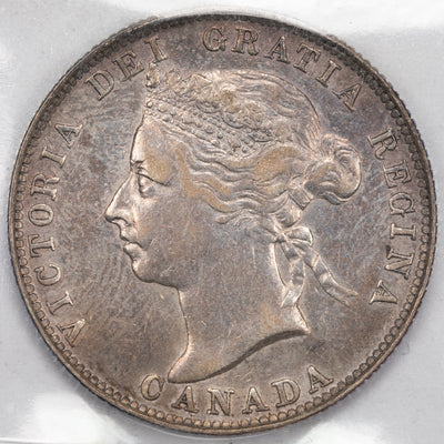 SOLD Canada 1889 25 Cents Quarter Silver Coin - ICCS VF-20