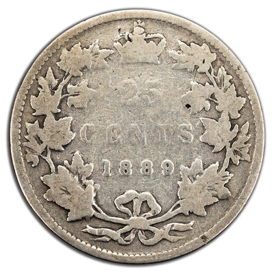 SOLD Canada 1889 25 Cents Quarter Silver Coin
