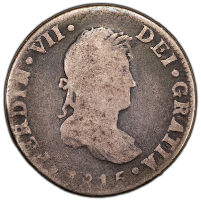 Mexico 1815 Mo JJ 2 Reales Silver Coin