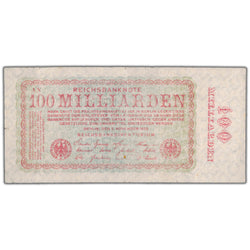 Germany Berlin 1923 100 Billion Mark Note - Minor Tears