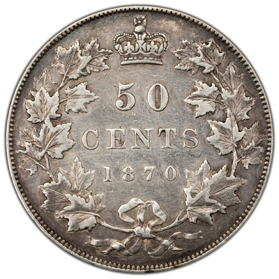 SOLD Canada 1870 LCW 50 Cents Half Dollar Silver Coin - Cleaned