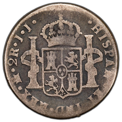 Mexico 1815 Mo JJ 2 Reales Silver Coin