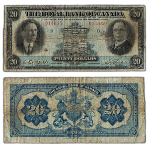 SOLD $20 1927 Royal Bank of Canada Chartered Note #630-14-10 - Neil Signature Left