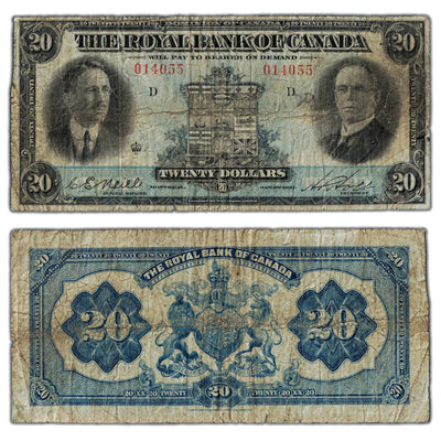 SOLD $20 1927 Royal Bank of Canada Chartered Note #630-14-10 - Neil Signature Left