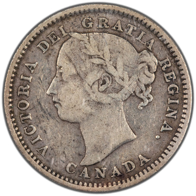 Canada 1887 10 Cents Dime Silver Coin - ICCS VF-20