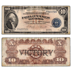 SOLD Philippines ND (1944) 10 Ten Pesos Note P #97 - Victory Series - Circ. (issues)