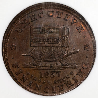 United States 1837 Illustrious Predecessor Hard Times Token HT-34 - NGC MS-63 BN