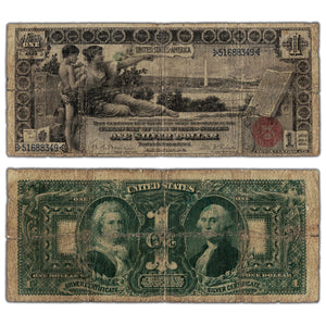 SOLD United States 1896 $1 "Educational" Silver Certificate Note - Circulated