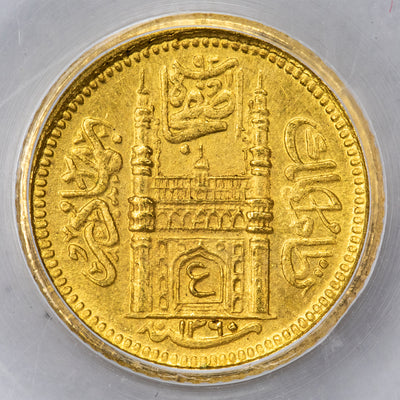 SOLD India Hyderabad AH1360 31 (1941) 1/8 Ashrafi Gold Coin PCGS MS-65 Y# 54.2