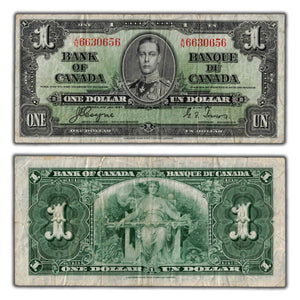 SOLD $1 1937 Bank of Canada Note Coyne-Towers A/N Prefix BC-21d - Fine