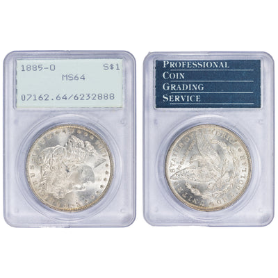 SOLD United States 1885-O $1 Morgan Dollar Silver Coin - PCGS MS-64 OGH Rattler