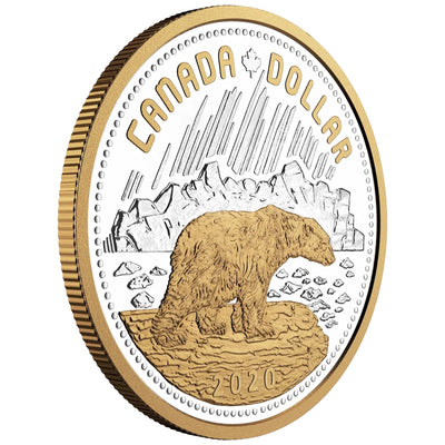 Canada 2020 $1 Renewed Silver Dollar 140th Anniversary of the Arctic Territories .9999 Fine Silver Coin (cracked capsule)