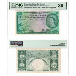 British Caribbean Territories 1963 $5 Five Dollars Note P #9c - PMG VF-30