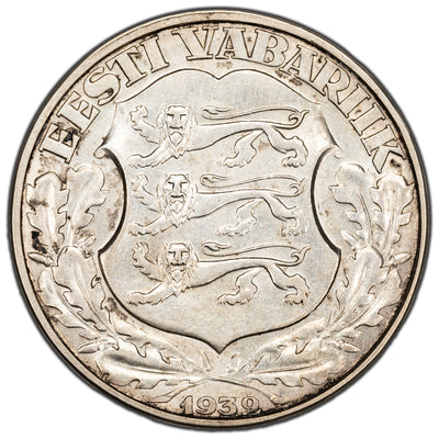 Estonia 1932 2 Two Krooni Silver Coin
