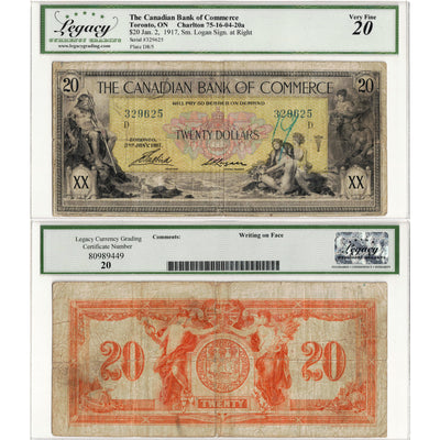 $20 1917 Canadian Bank of Commerce Chartered Note #75-16-04-20a - Legacy VF-20