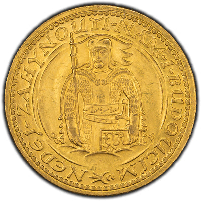 SOLD Czechoslovakia 1933 1 One Ducat Gold Coin KM #8