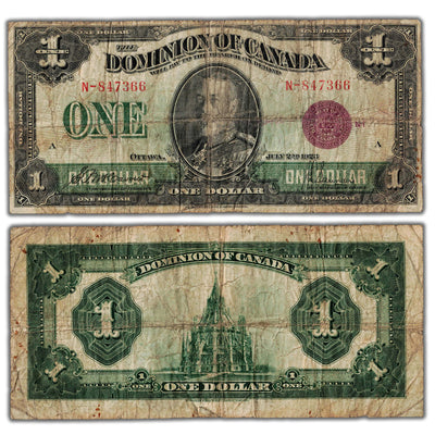 $1 1923 Dominion of Canada Note Bronze Seal Series N DC-25e