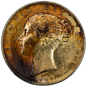 SOLD Great Britain 1843 One Sovereign Gold Coin - Residue