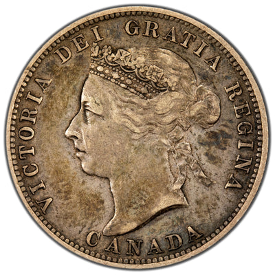 Canada 1892 25 Cents Quarter Silver Coin - Very Fine +
