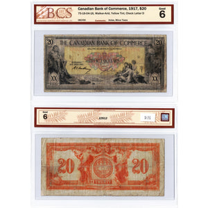 SOLD $20 1917 Canadian Bank of Commerce Canada Chartered Note #75-16-04-16 - BCS G-6